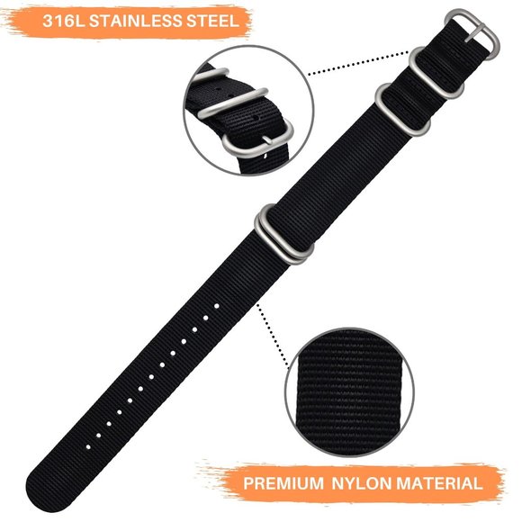 Nylon Nato Watch Strap Military 18mm - Picture 4 of 7